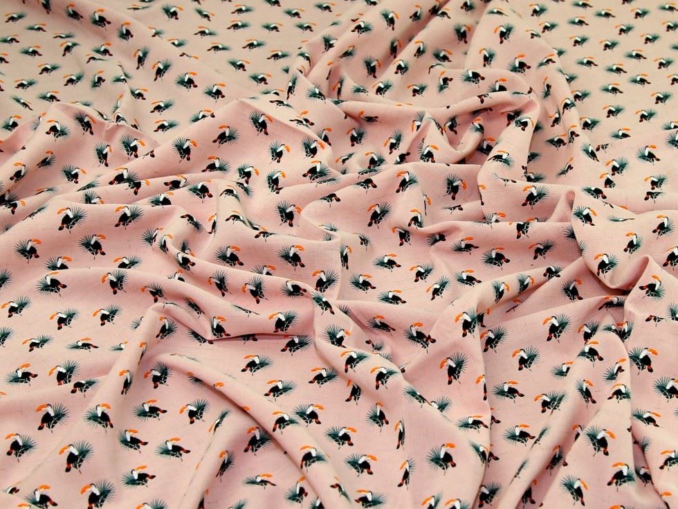 Pink Linen Viscose Challis Fabric