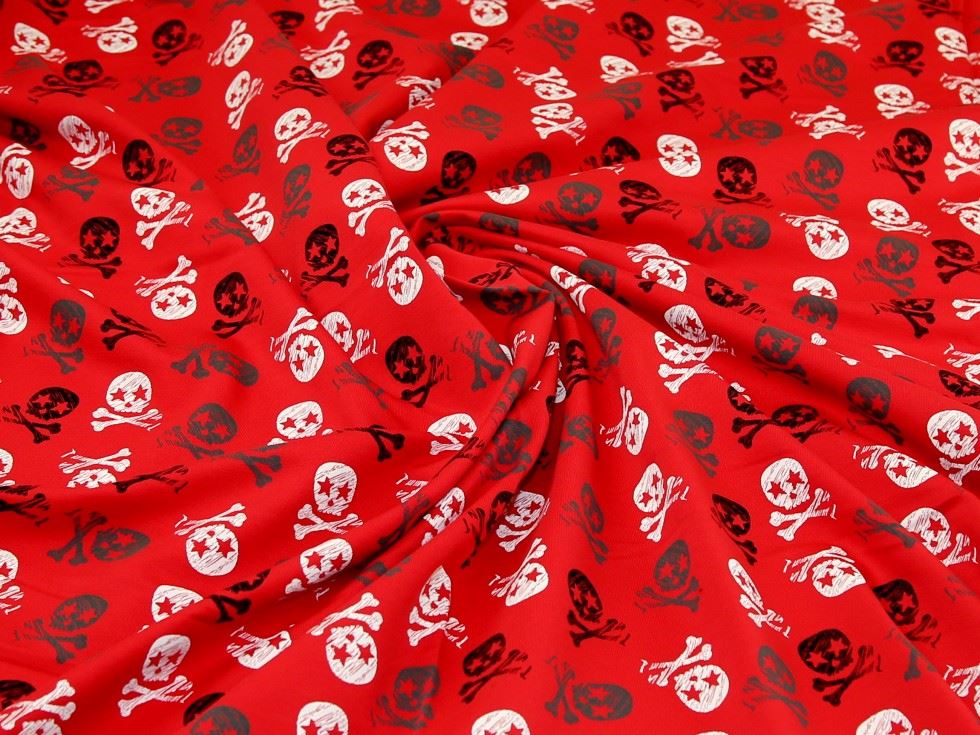 John Louden Red Loop Back French Terry Stretch Knit Fabric