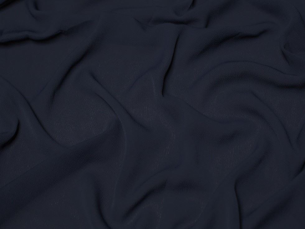 Minerva Core Range Pebble Textured Stretch Woven Crepe Fabric Navy Blue
 