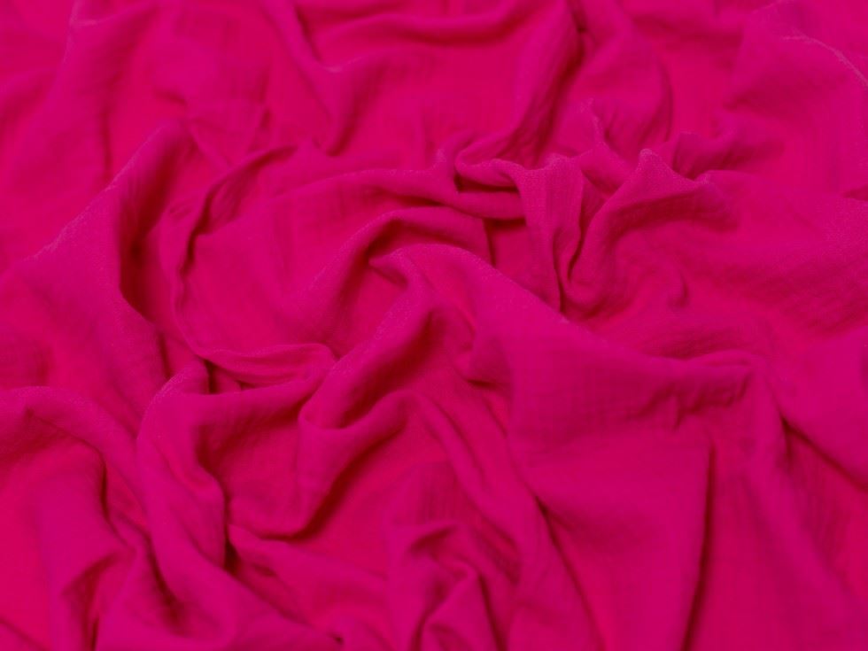 Minerva Core Range Fuchsia Pink Cotton Double Gauze Fabric