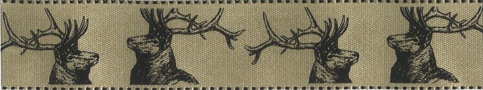 Berisfords Stags Ribbon Natural