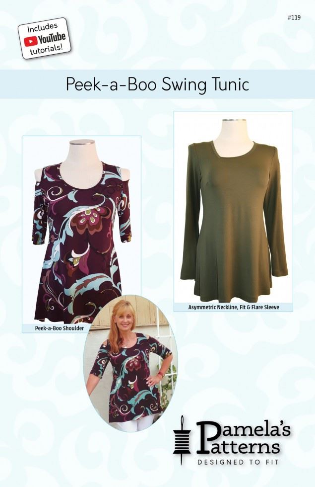 Pamelas Patterns Paper Sewing Pattern Peek A Boo Swing Tunic
 