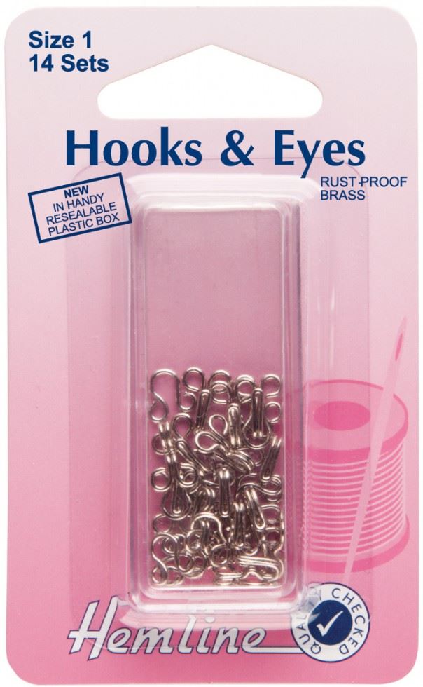 Hemline Silver Hook & Eye Fastenings
