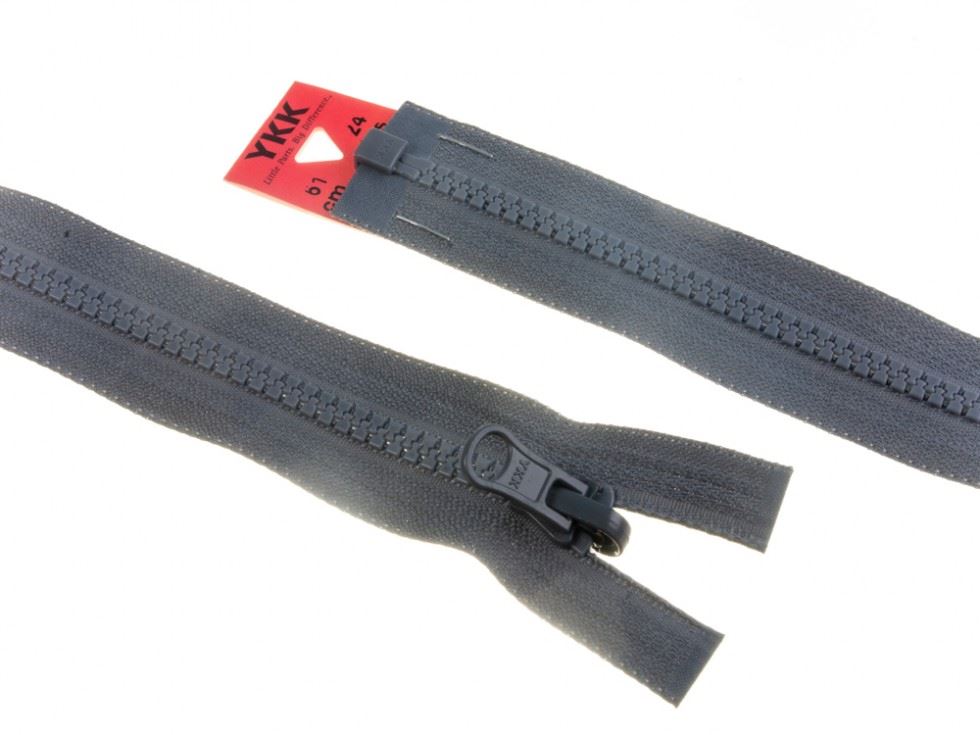 YKK Vislon Flip Over Chunky Open End Zips Dark Grey