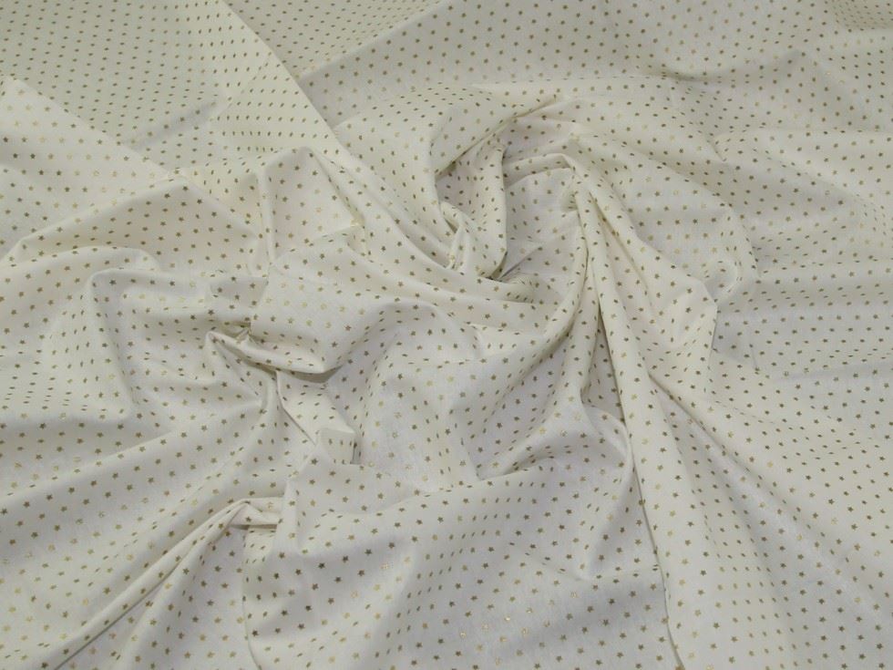 John Louden Ivory Metallic 100% Cotton Fabric