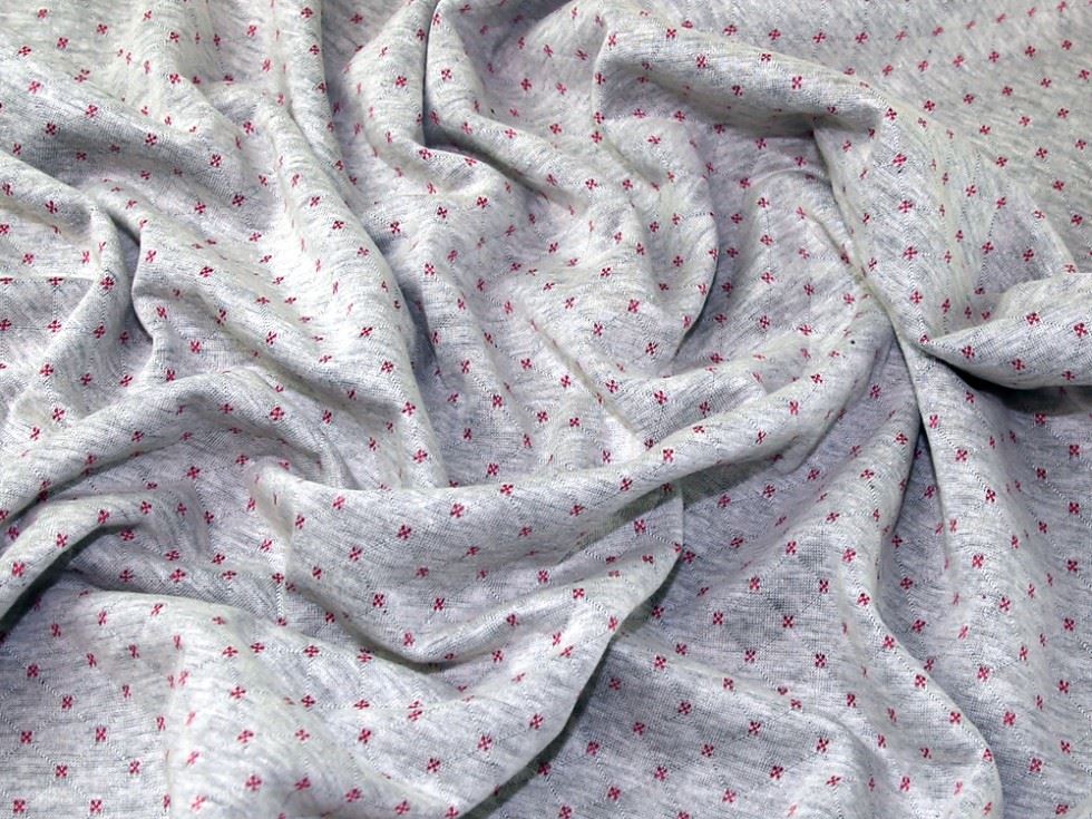 John Louden Grey & Pink Jacquard Stretch Knit Fabric