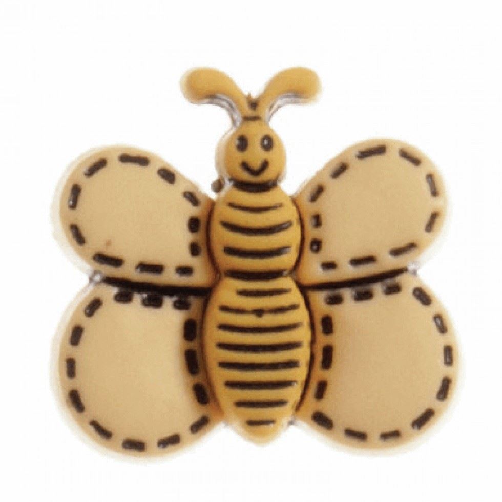 Hemline Yellow Butterfly Shape Buttons