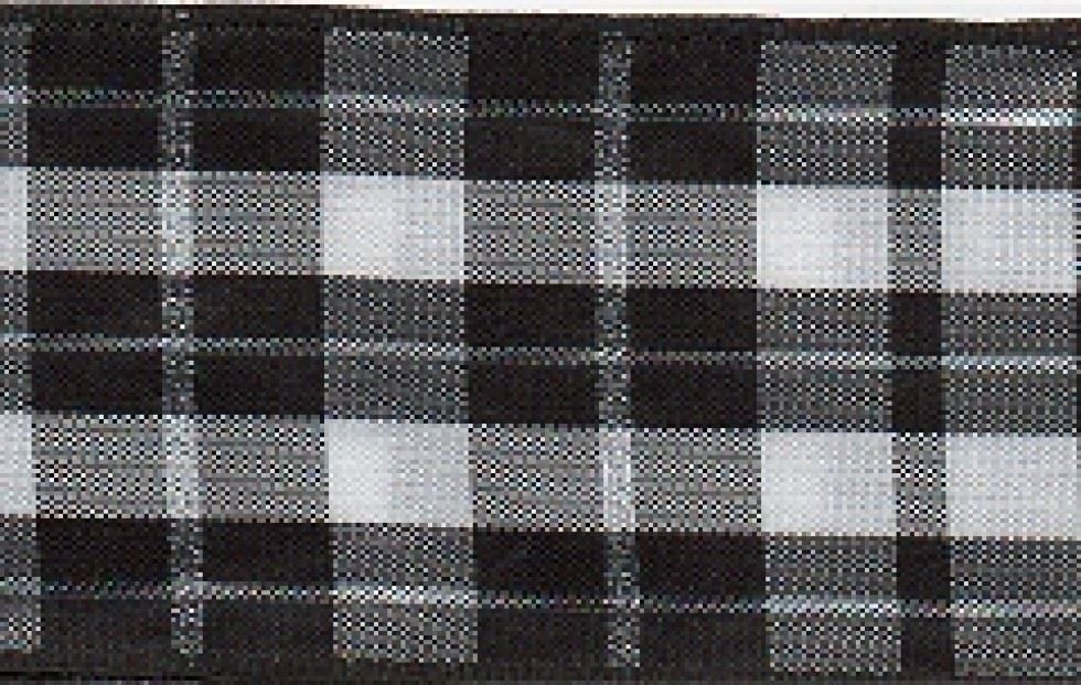 Berisfords Beaumont Tartan Ribbon 1 Black/White
 