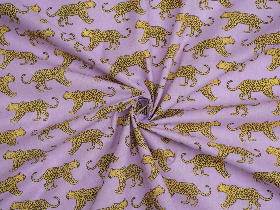 Lilac Printed Polycotton Fabric