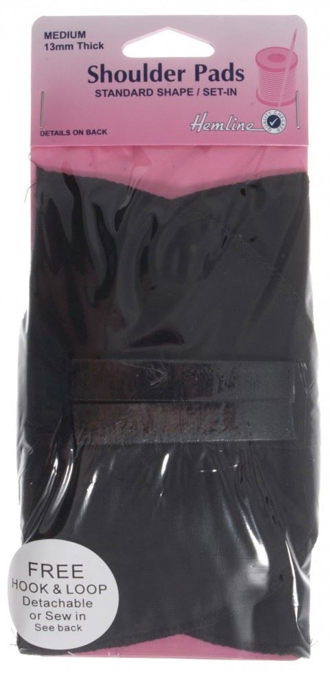 Hemline Black Covered Foam Set In Shoulder Pads