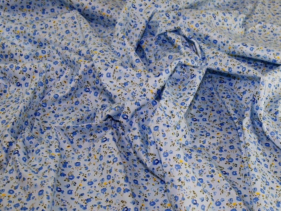 Blue Deadstock 100% Cotton Fabric