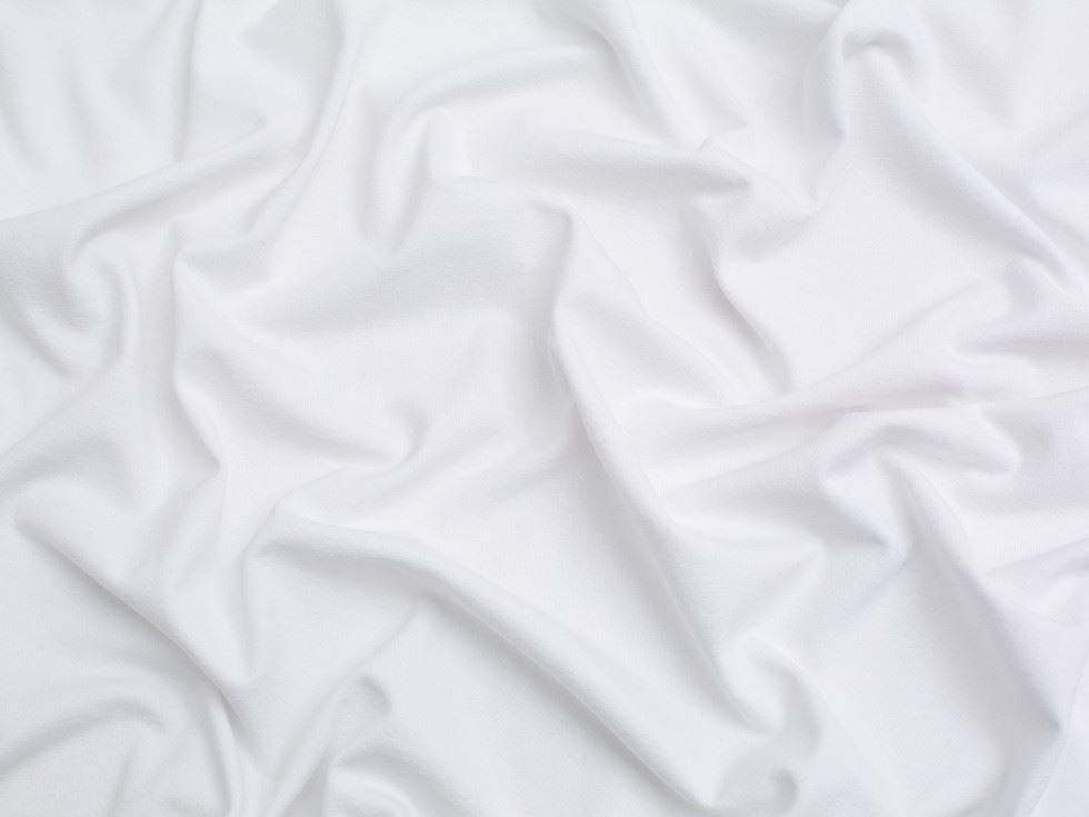 Minerva Core Range Recycled Cotton Jersey Stretch Knit Fabric White
 