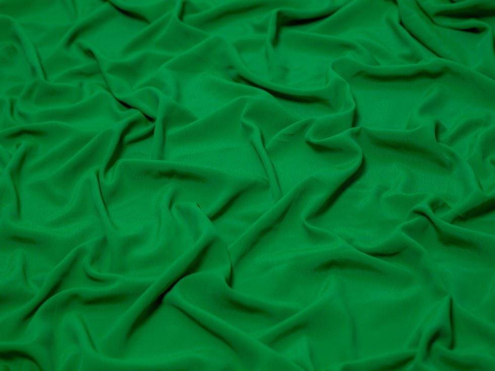 Minerva Core Range Polyester Morrocaine Crepe Fabric Emerald Green
 