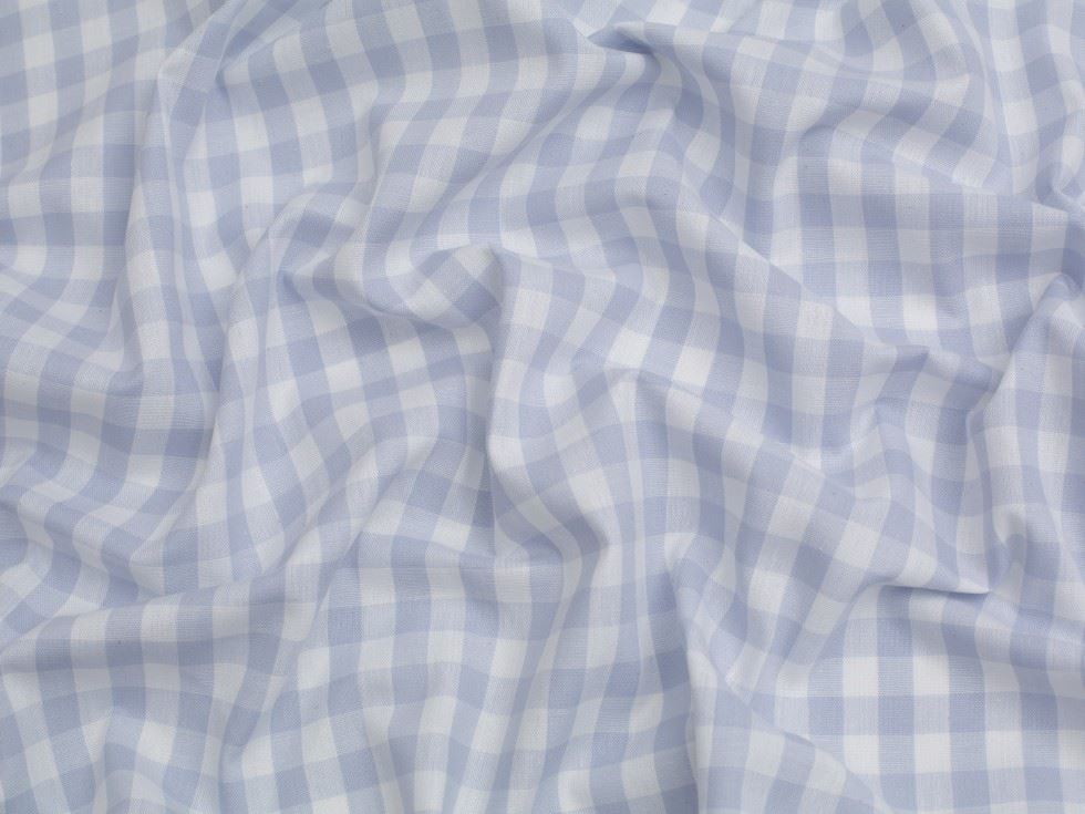Minerva Core Range 3/8 inch 100% Cotton Gingham Fabric Light Blue
 
