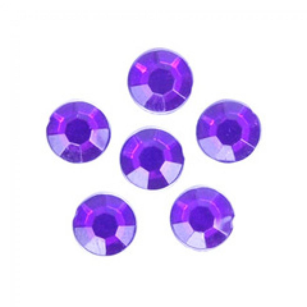 Trimits Purple Round Stick On Diamantes