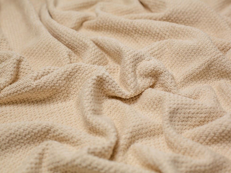 Textured Cotton Towelling Fabric Cream