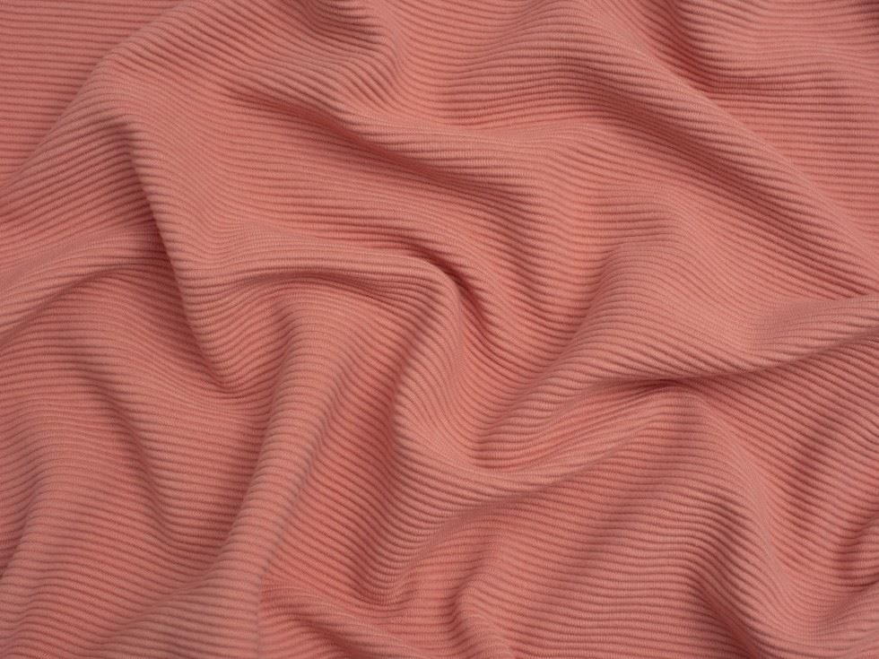 Minerva Core Range Baby Soft Cotton Ottoman Rib Stretch Knit Fabric Rose Pink