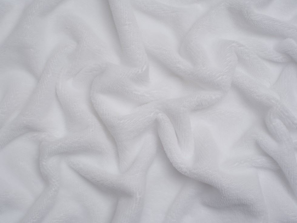 Minerva Core Range Bamboo Cotton Velvet Towelling Fabric White
 