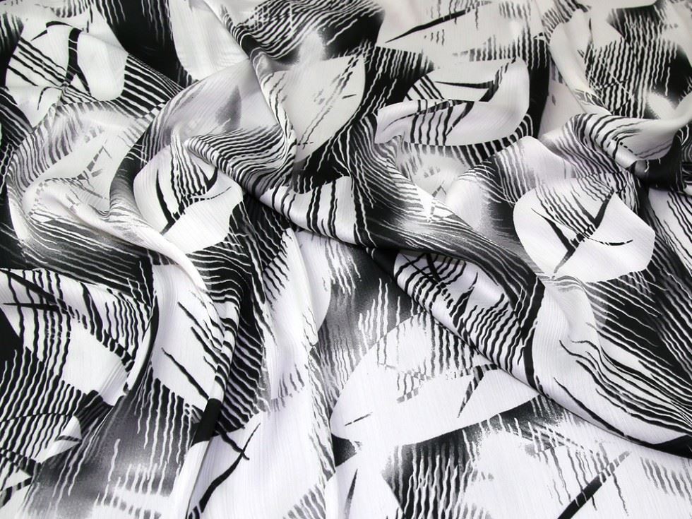 Grey Deadstock Crinkle Satin Fabric