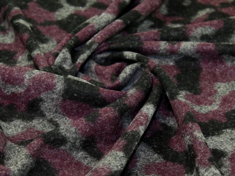 Purple & Grey Deadstock Wool Blend Coating Fabric