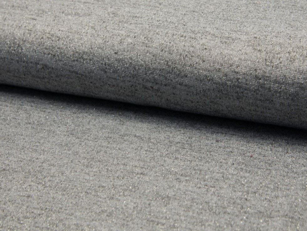 Grey Deadstock Lurex Sweater Knit Stretch Fabric