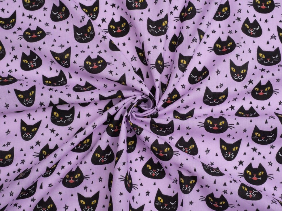 Printed Polycotton Fabric Lilac
 