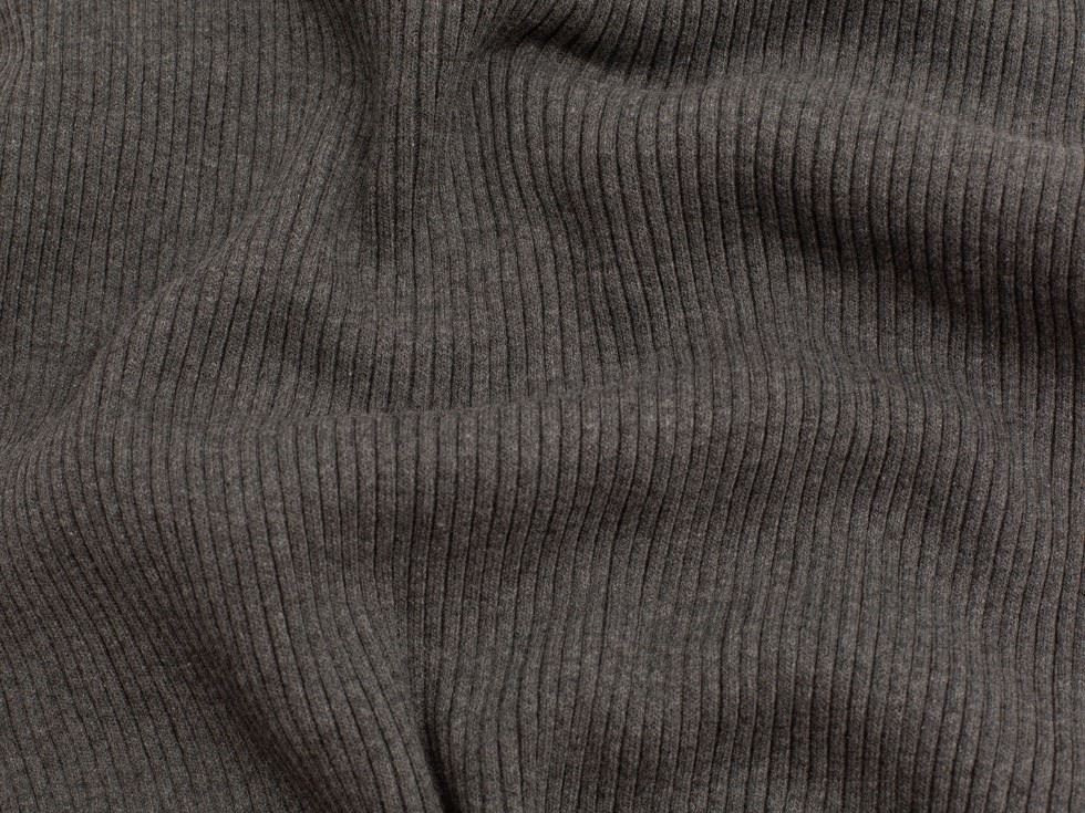 Minerva Core Range Pewter Chunky Tubular Ribbing Stretch Knit Fabric