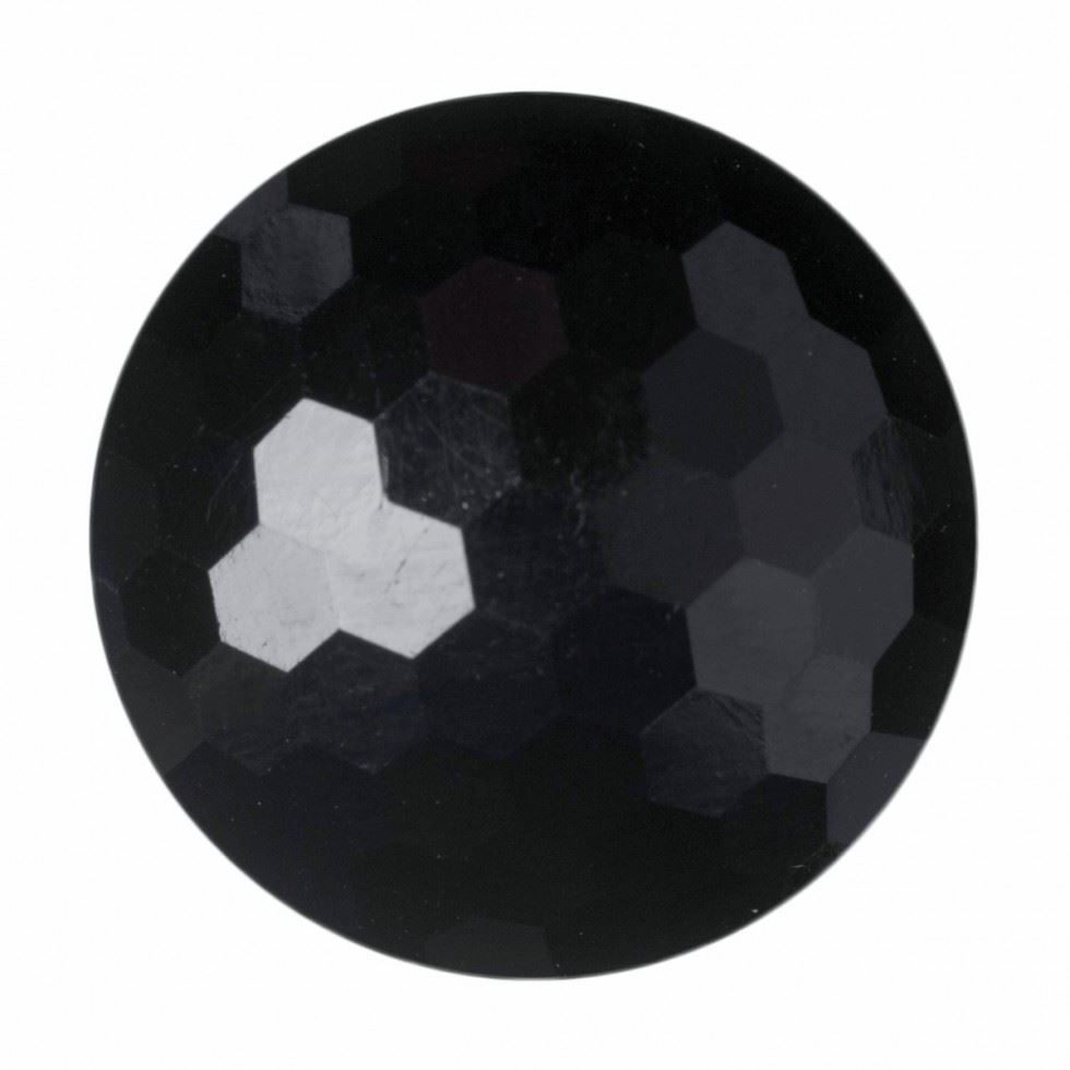 Hemline Black Round Faceted Buttons