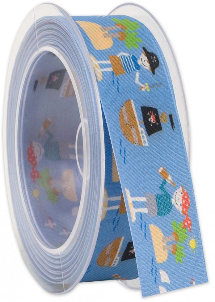 Blue Pirate Print Ribbon (Value Roll)