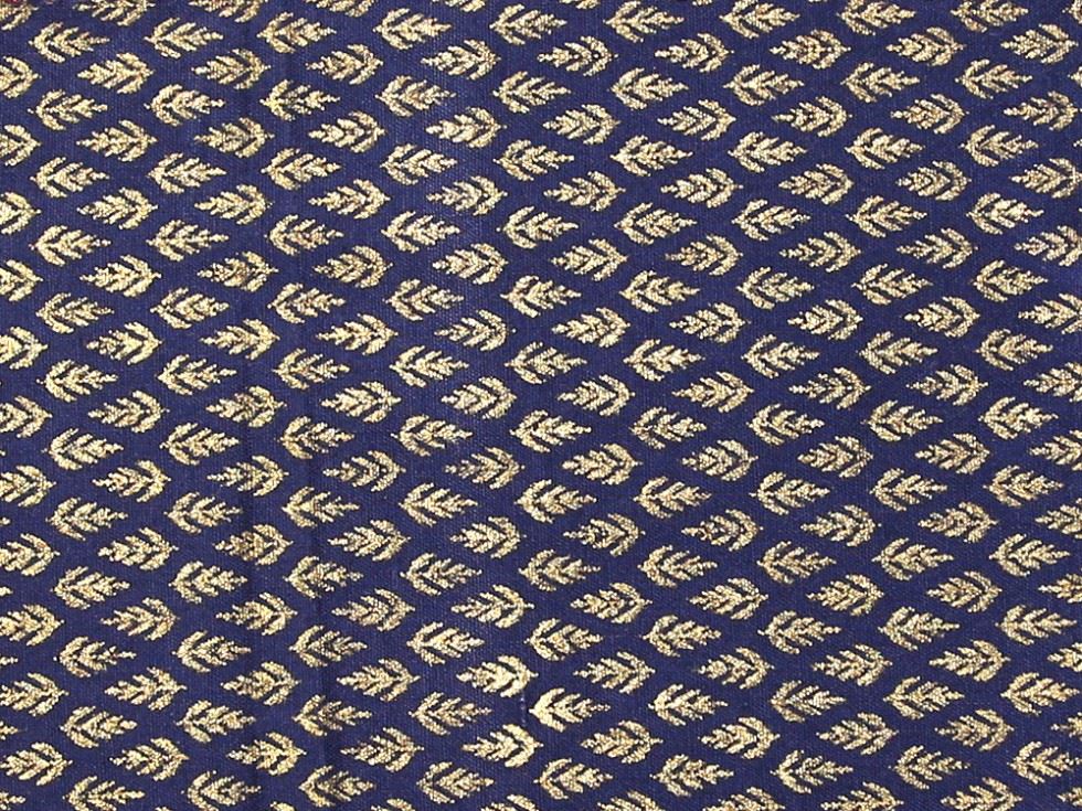 Metallic 100% Cotton Poplin Fabric Navy Blue