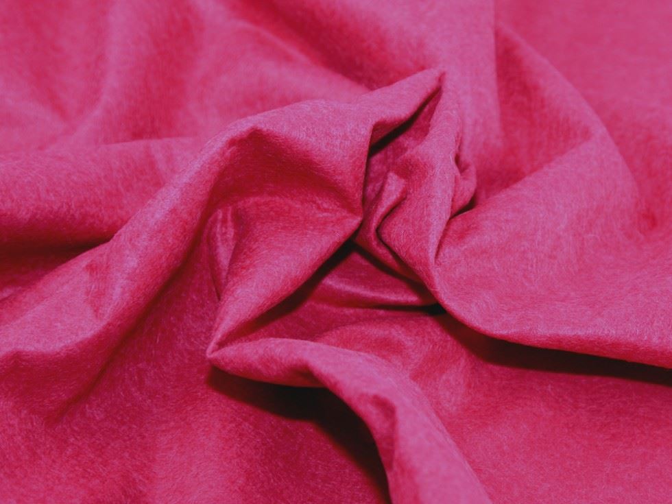 Cerise Pink Deadstock Wool Felt Fabric