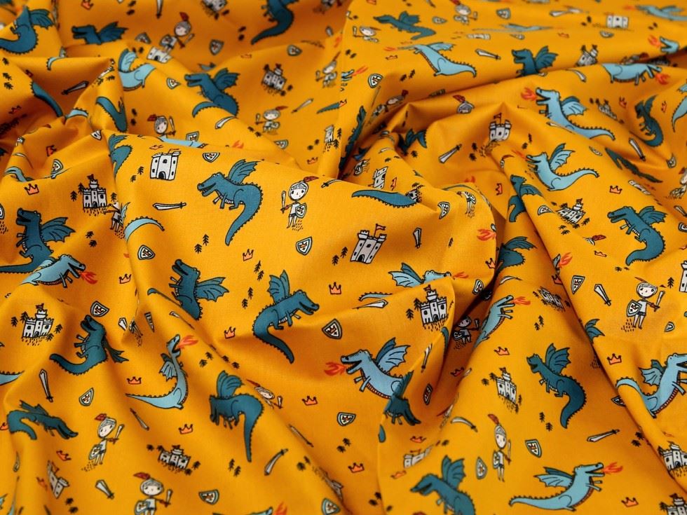 John Louden Ochre 100% Cotton Poplin Fabric