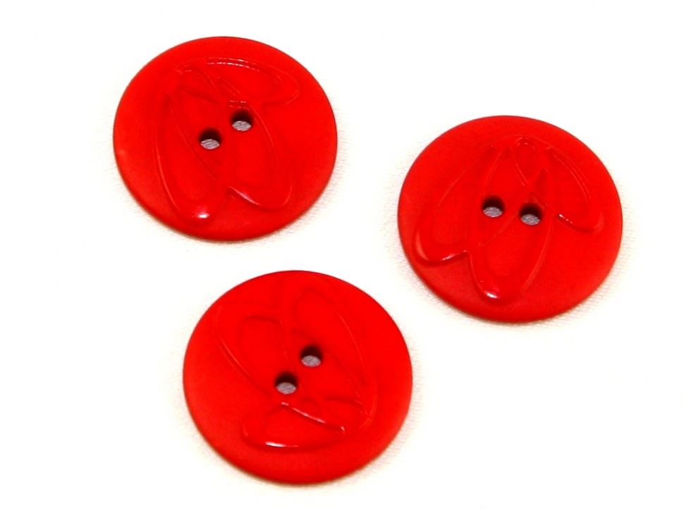 Dill Red Embossed Swirl Buttons (Value Pack)