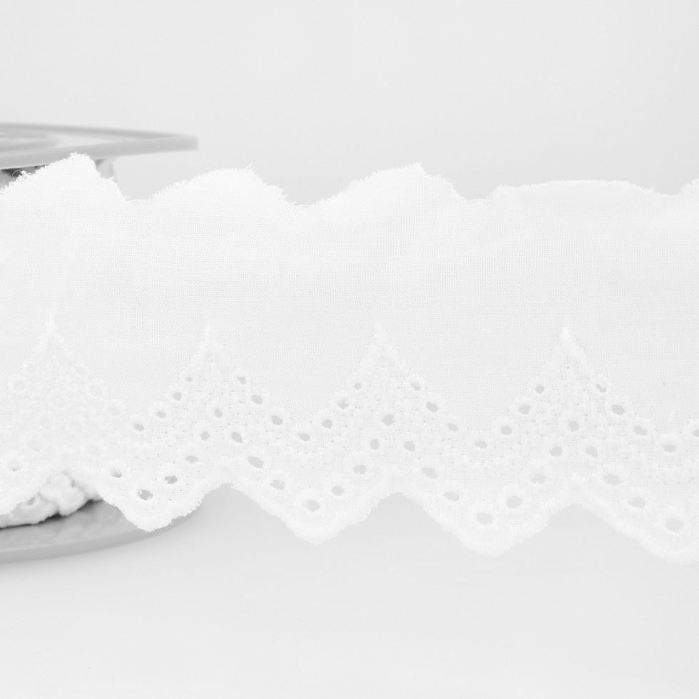 Stephanoise White Eyelet Lace Trim