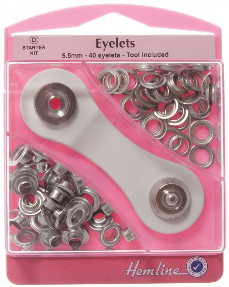 Hemline Silver Metal Eyelets Kit