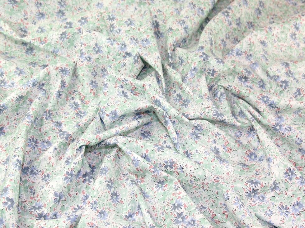 Mint & Pink Cotton Lawn Fabric