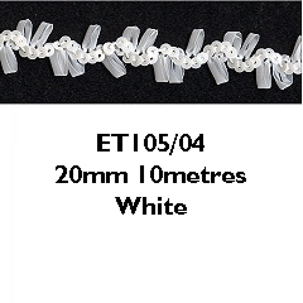 Essential Trimmings White Sequins On Ribbon Trim