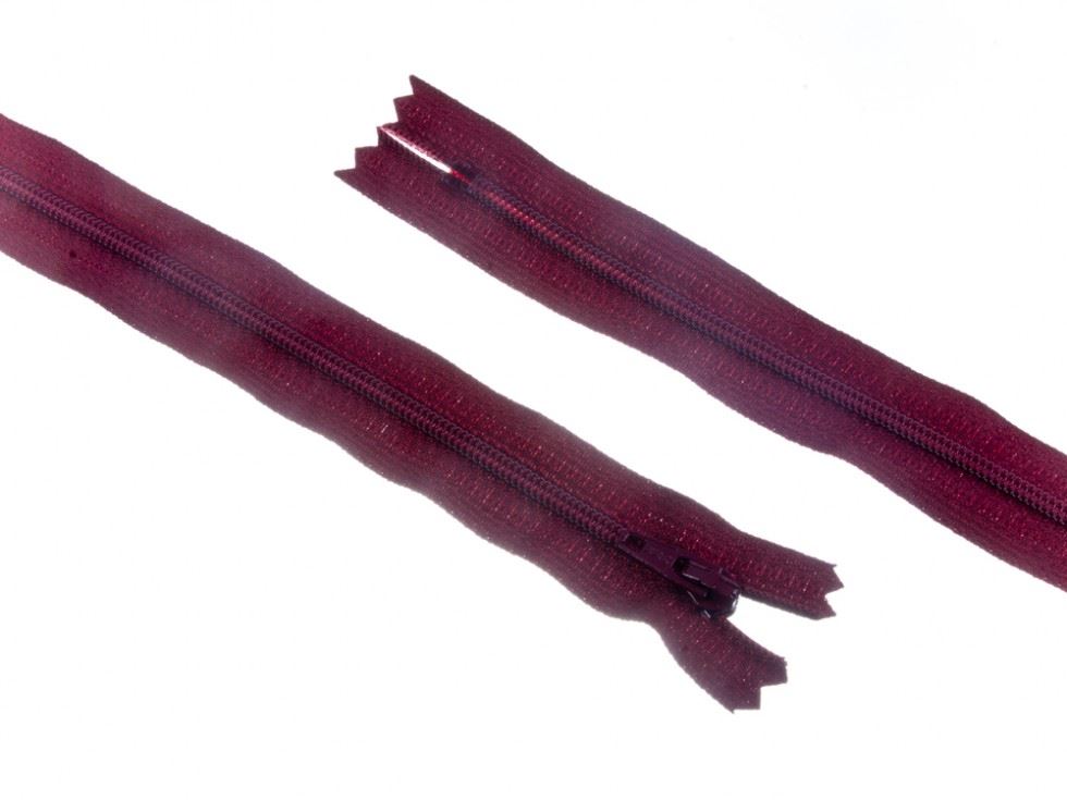 YKK Nylon Closed End Dress Zips Burgundy