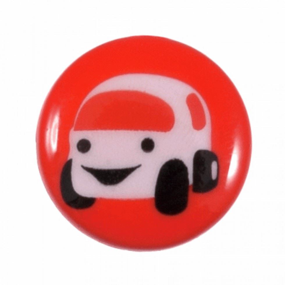 Hemline Red Round Car Buttons