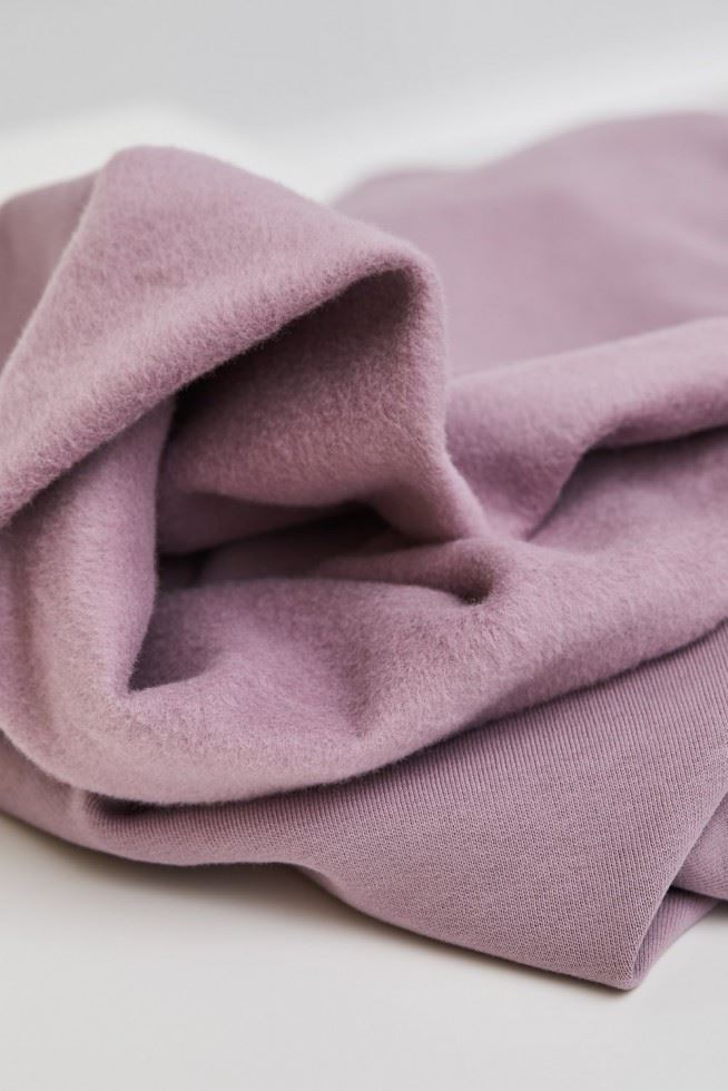 Mind The Maker Lilac Organic Fleece Back Sweatshirt Stretch Knit Fabric