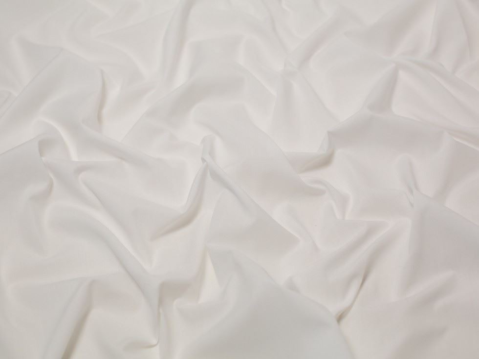 Minerva Core Range Ivory Poly Cotton Poplin Fabric