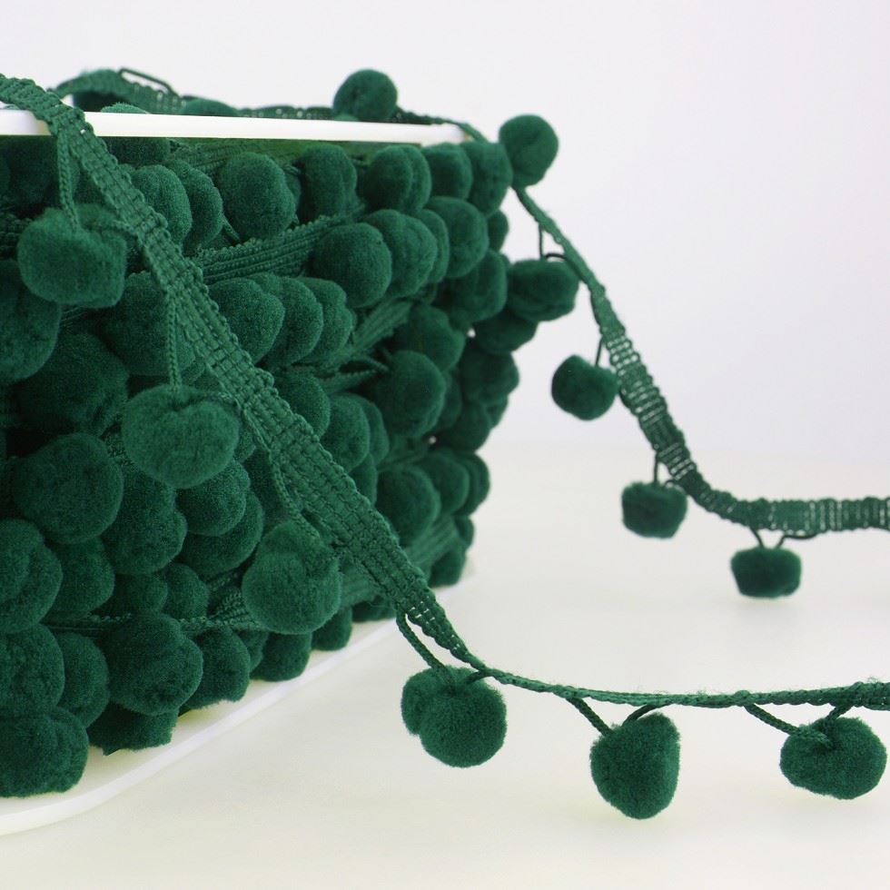 Stephanoise Pom Pom Trim Bottle Green
 