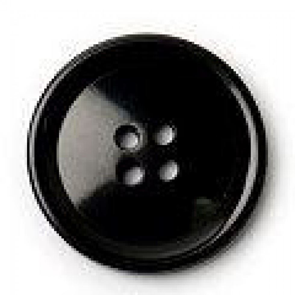 Crendon Black Round Plastic Coat Buttons (Value Pack)