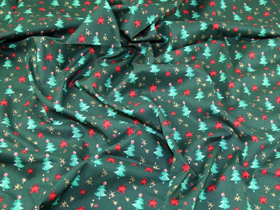 Bottle Green Deadstock 100% Cotton Fabric