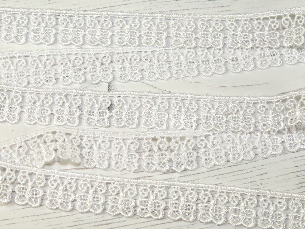 Guipure Butterfly Lace Trim White
 