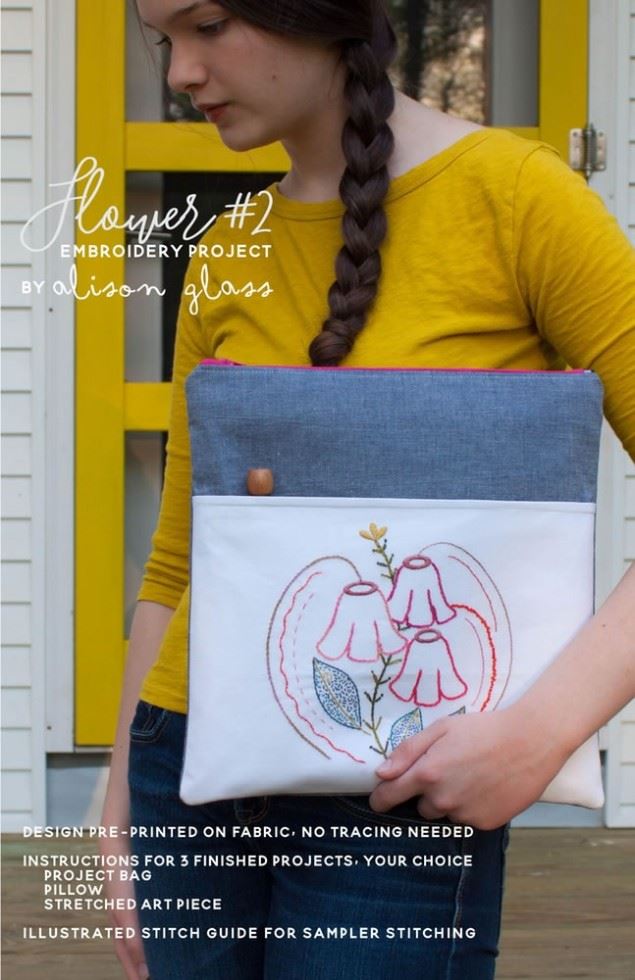 Alison Glass Flower 2 Project Embroidery Pattern
 