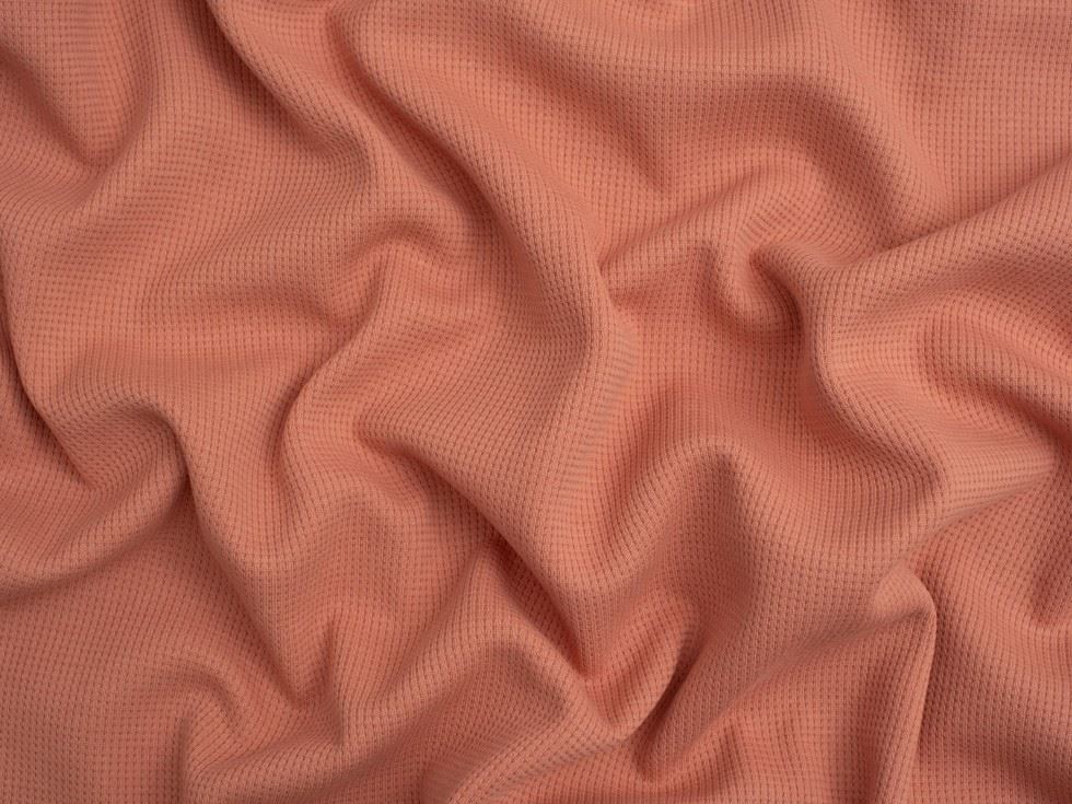 Minerva Core Range Mini Waffle Textured Stretch Knit Fabric Rose Pink