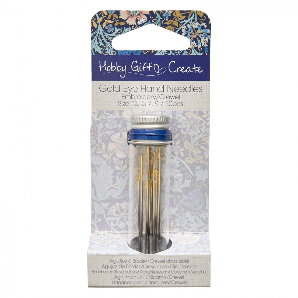 Hobby And Gift Gold Woodblock Floral Eye Embroidery Needles