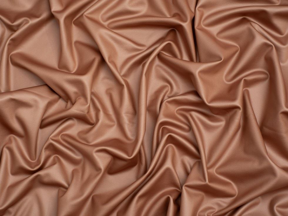 Minerva Core Range Camel Faux Leather Activewear Stretch Knit Fabric