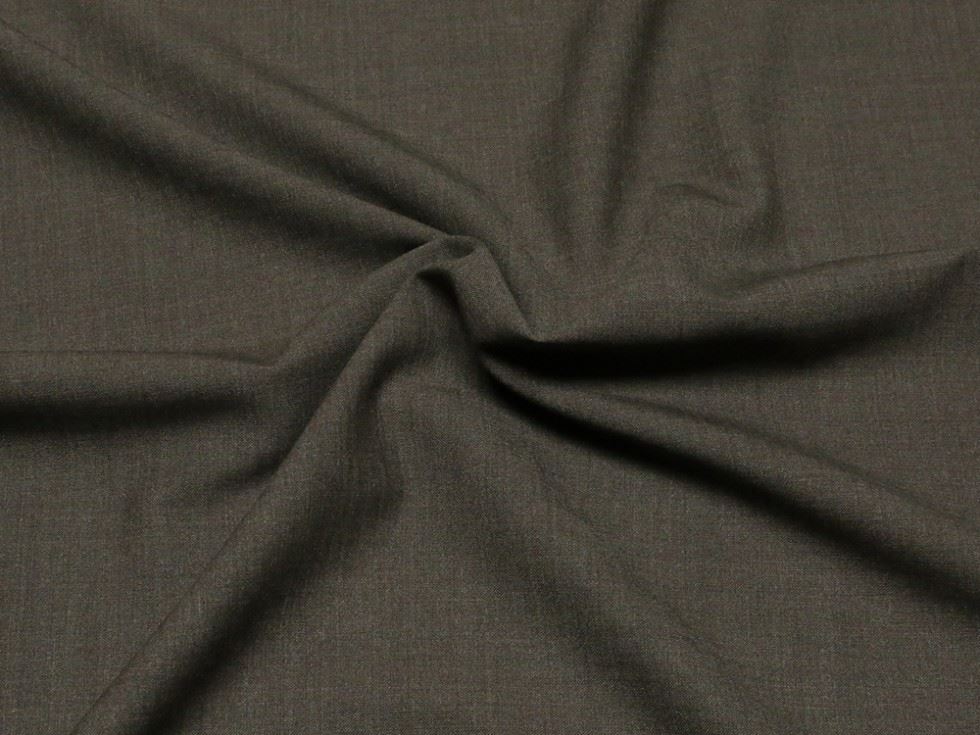Brown Deadstock Panama Wool Stretch Woven Suiting Fabric
